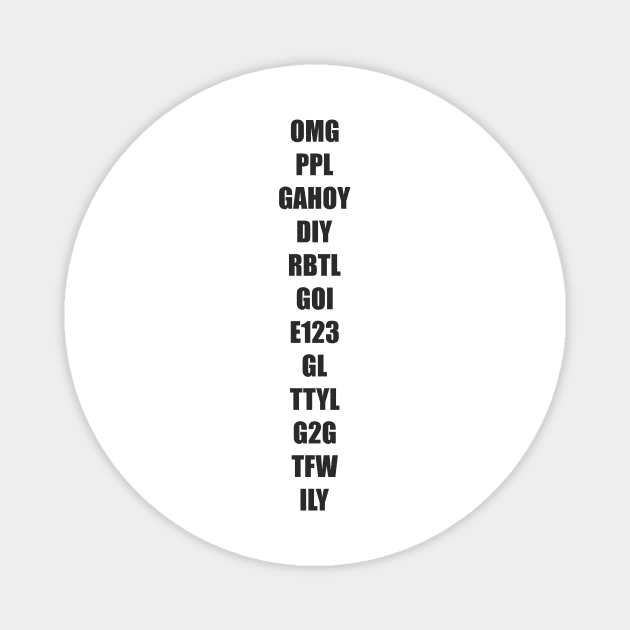 Abbreviations - Internet slang appeal Magnet by aceofspace